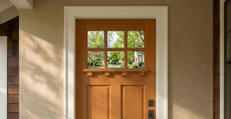 Craftsman door with shelf